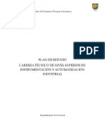 Plan de Estudio Instrumentación y Automatizacion Industrial