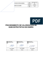 Procedimiento para Valorización de Subcontratistas Diseño