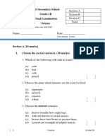 1B Science Final Exam