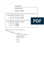 Sum and Difference Identities