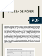 Unidad 2. Simulación - Prueba de Indenpendencia - Poker