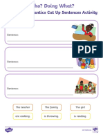 Who - Doing What - Colourful Semantics Cut Up Sentences