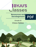 Resources and Development - Notes