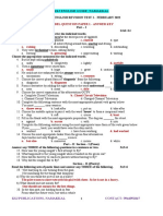 KSJ 10th Eng - Answer Key - Rev Test I - Model Question Paper 1 - Feb 22