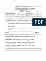 ENGINEERING MATHEMATICS I Syla PDF