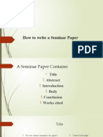 How To Write A Seminar Paper (Revised)