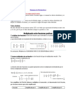 Resumen de Matemáticas (Fracciones)