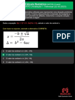 GABARITO Avaliação I - Individual DISCIPLINA Cálculo Numérico (MAT28)