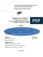 Mémoire de Master: Le Contrôle de Gestion Au Service de La Performance Commerciale Cas: Eniem