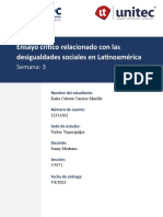 Ensayo Critico Relacionado Con Las Desigualdades Sociales en Latinoamerica.