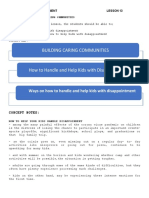 Lesson 13 - Building Caring Communities - Handling Dissapointments