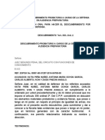 Modelo de Descubrimiento Probatorio A Cargo de La Defensa en Audiencia Preparatoria