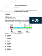 The General Features of Transition Metal