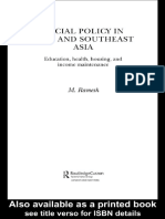 Social Policy in East and South East Asia - Hong Kong Korea Singapore and Taiwan Routledge Advances in Asia Pacific Studies PDFDrive