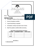 Kira Junior School-Kito: End of Term I Examinations, 2023 English Primary One