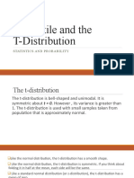 Percentile and T Distribution