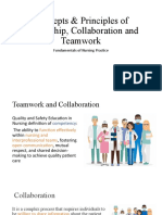 Concepts & Principles of Partnership, Collaboration and Teamworks