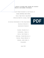 A Study On The Effects of Broken Home Towards The Learners' Behavior and Academic Performance