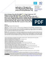 Optimizing The Application of Surgery For Degenerative Cervical Myelopathy (AO Spine RECODE-DCM Research Priority Number 10)