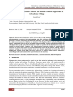 A Comparison of Teacher-Centered and Student-Centered Approaches in Educational Settings