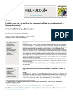 Neurología: Plataformas de Rehabilitación Neuropsicológica: Estado Actual y Líneas de Trabajo