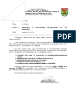 Reiteration Re Documentary Requirements For LTO Deputation