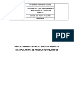 Procedimiento para El Almacenamiento de Quimicos