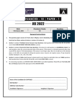 2022 Jee Advanced 10 Paper 1