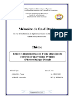 Etude Et Implémentation D'une Stratégie de Contrôle D'un Système Hybride Photovoltaïque Diesel