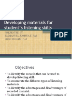 Developing Materials For Students Listening Skills