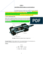 UNIT 4 (Force Due To Static Fluid Acting On A Plane or Curved Surfaces)