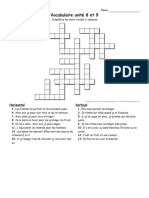 Vocabulaire Unité 8 Et 9: Vertical Horizontal