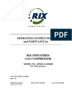 Operating Instructions and PARTS LIST For: Rix Industries Gas Compressor