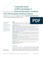 The Impact of Corporate Social Responsibility (CSR) Knowledge On Corporate Financial Performance: Evidence From The European Banking Industry