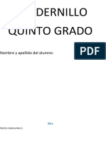 Cuadernillo Quinto Grado: Nombre y Apellido Del Alumno