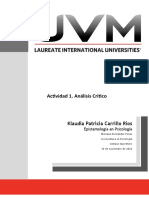 Actividad 1. Análisis Crítico: Epistemología en Psicología