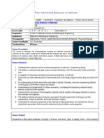 Course Plan-Mechanical Behaviour of Materials