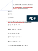 1) Descompone De:, de y También en Los Siguientes Números