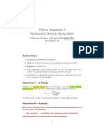 Written Assignment-2 Optimization Methods (Spring 2023) : Instructions