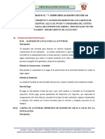 Formato N. º 7: Especificaciones Tecnicas: 01. Trabajos Provisionales