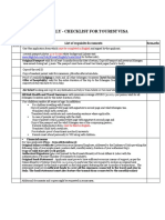 Italy - Checklist For Tourist Visa: Check Box List of Requisite Documents Remarks