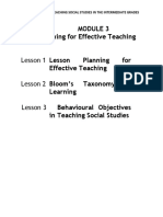 Planning For Effective Teaching: Lesson 1 Lesson