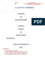 Carpeta de Recuperacion Matematica 4° - 2022