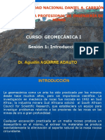 Curso: Geomecánica I Sesión 1: Introducción