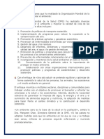 Organización Mundial de La Salud Acciones para El Medio Ambiente