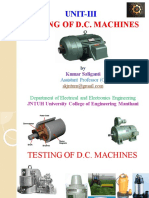 Testing of DC Machines - UNIT III