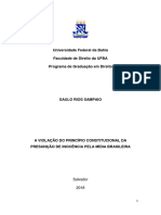 A Violação Do Princípio Constitucional Da Presunção de Inocência Pela Mídia Brasileira 2018