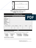 Date: Saturday October 9, 2011 Judge: Bob Griswold: Show Entry Form