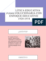 La Política Educativa Posrevolucionaria Con Enfoque Educativo 1920-1934