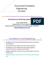 Geotechnical and Foundation Engineering CE-3333: Bearing Pressure & Bearing Capacity of Soils